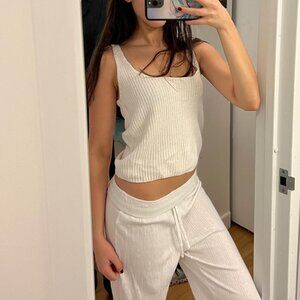 White crochet top from Brandy Melville. Bought this from the one in Amsterdam!